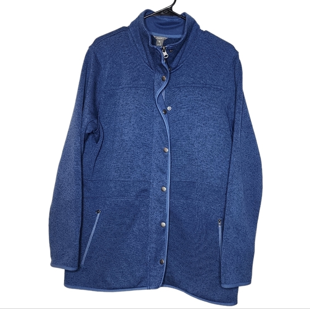 Eddie Bauer Blue sweater jacket button front size XL